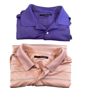 Greg Norman Play Dry Polo Golf Shirt Polyester Lot of 2 Men's Large Short Sleeve